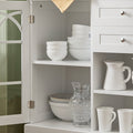 Keukenkast Dressoir - Halkast - Dressoir - MDF en glazen constructie - Ruime opbergruimte - Stofvrij display - Eenvoudige montage - 120 cm x 78 cm x 39 cm