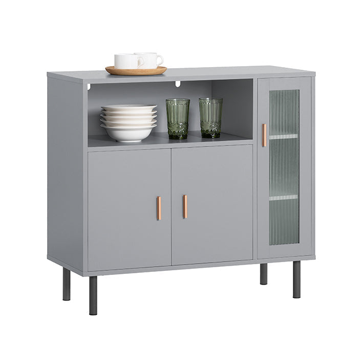 moderne keukenkast - dressoir - halkast - dressoir - MDF en metalen constructie - verstelbare planken - anti-tip ontwerp - 80 cm x 75 cm x 35 cm