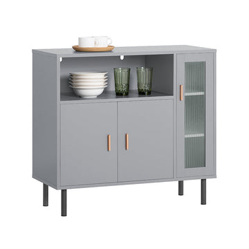moderne keukenkast - dressoir - halkast - dressoir - MDF en metalen constructie - verstelbare planken - anti-tip ontwerp - 80 cm x 75 cm x 35 cm