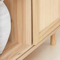 Schoenenkast met schuifdeuren - Opbergorganisator - Schoenenrek - Bamboe en hout - Schimmel- en meeldauwbestendig - 80 cm x 87 cm x 35 cm
