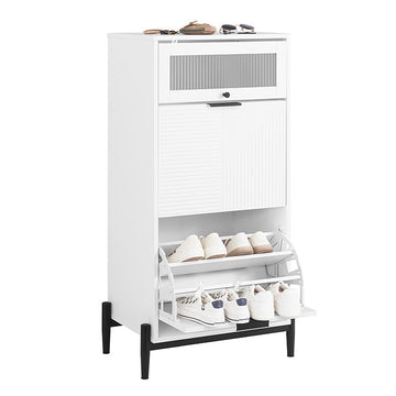 MDF Schoenenkast - Schoenenopberger - Schoenenorganizer - Verankeringen aan de muur voor veiligheid - 59x115x40cm