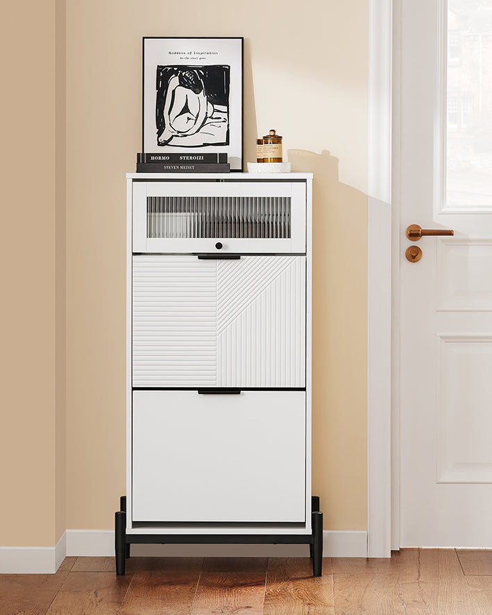 MDF Schoenenkast - Schoenenopberger - Schoenenorganizer - Verankeringen aan de muur voor veiligheid - 59x115x40cm