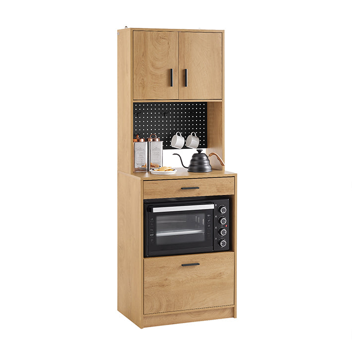 Retro Keukenkast - Moderne Opbergkasten - Ophangplanken - Optimale opbergruimte - 60x170x40cm