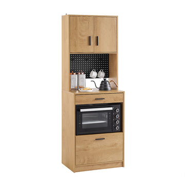 Retro Keukenkast - Moderne Opbergkasten - Ophangplanken - Optimale opbergruimte - 60x170x40cm