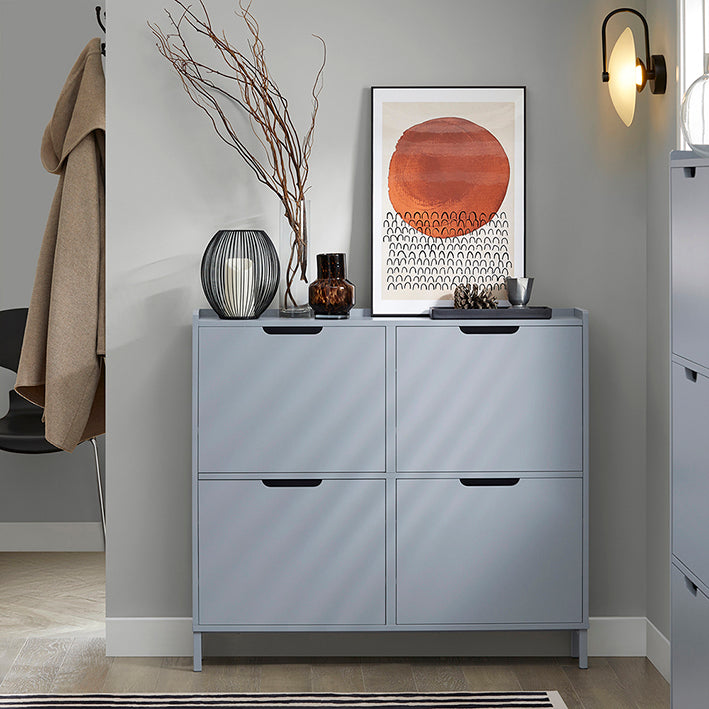 Schoenenkast - Schoenenopberger - Schoenenorganizer - MDF / Metaal - Compact ontwerp - 100 cm x 90 cm x 19 cm