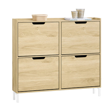 Schoenenopbergkast - Schoenenrek - Halorganisator - Stabiliteit en ruimte - MDF/metaal - 100 cm x 90 cm x 19 cm
