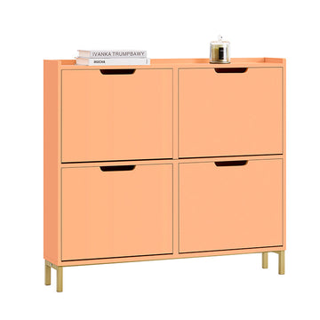 Schoenenkast - Schoenenorganizer - Opbergeenheid - Compact ontwerp - Stalen frame - 100x90x19cm voor stabiliteit en gemak