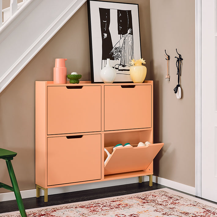 Schoenenkast - Schoenenorganizer - Opbergeenheid - Compact ontwerp - Stalen frame - 100x90x19cm voor stabiliteit en gemak