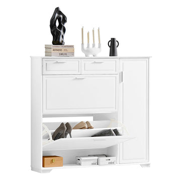 Schoenenkast Tipper - Schoenenopslag - Schoenenorganizer - Compact ontwerp - Veelzijdige opslag - Duurzaam MDF & PB-materiaal - 120 cm x 111 cm x 26 cm