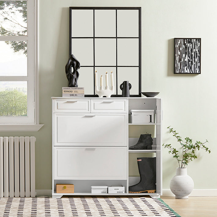Schoenenkast Tipper - Schoenenopslag - Schoenenorganizer - Compact ontwerp - Veelzijdige opslag - Duurzaam MDF & PB-materiaal - 120 cm x 111 cm x 26 cm