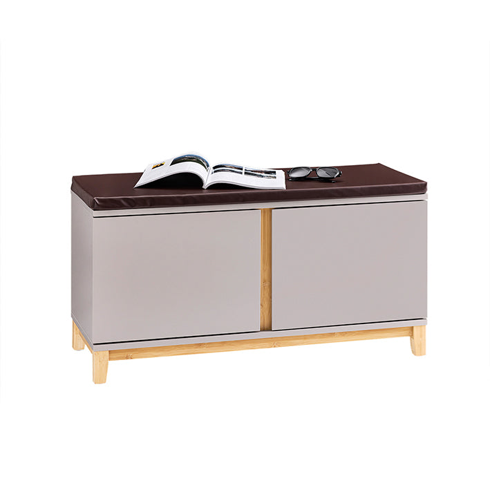 Opbergbank - Halorganisator - Schoenenkast - Verstelbare Planken - Comfortabel Kussen - 90 x 34 x 47 cm