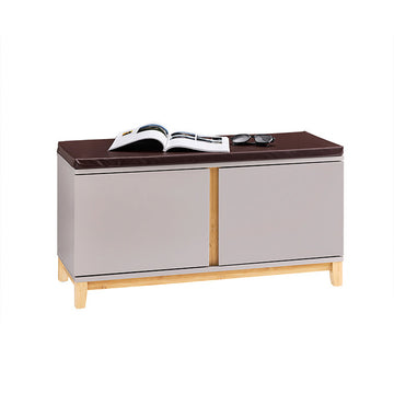 Opbergbank - Halorganisator - Schoenenkast - Verstelbare Planken - Comfortabel Kussen - 90 x 34 x 47 cm