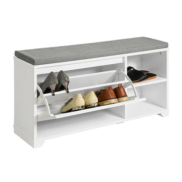 Schoenenbank met opbergruimte - Schoenenkantelaar - Ingangsbank - Zitting met kussens - Krasbescherming - Veelzijdige opslag - 90 cm x 46 cm x 24 cm