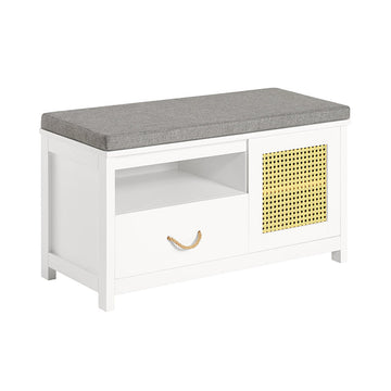 Schoenenkastbank - Ingangsbank - Opbergorganisator - MDF en grenen constructie - Schimmelbescherming - Antislippads - 81 cm x 46 cm x 36 cm
