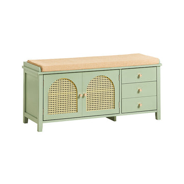 Moderne schoenenbank - Ingangsbank - Opbergorganisator - Luchtdoorlatende roosterdeuren - Verstelbare planken - MDF-constructie - 100 cm x 46 cm x 34 cm