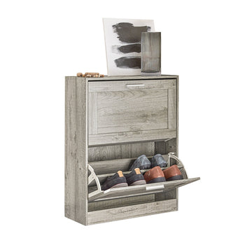 Schoenenkast met Kantelslot - Schoenenorganizer - Schoenenopslag - Muurbeveiligd - Multifunctionele bovenplaat - 60 cm x 79 cm x 23 cm