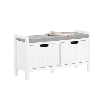 Schoenenopbergbank - Ingangsstoel - Schoenenorganizer - Comfortabel kussen - Veelzijdig Wit - 91 cm x 50 cm x 30 cm