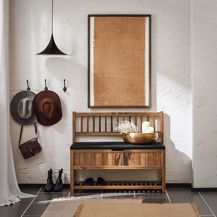 Pine Opbergbank - Schoenenrek - Halorganisator - Hoge Stabiliteit - 90x75x35cm