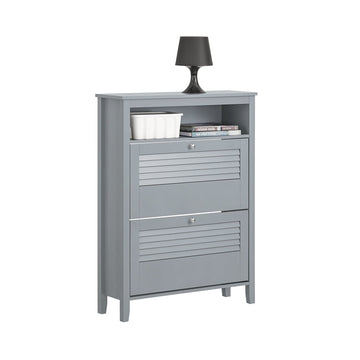 schoenenopbergkast - schoenenorganizer - ruimtebesparing bij de ingang - compact ontwerp - 80x108x25cm - wandmontage voor verbeterde stabiliteit
