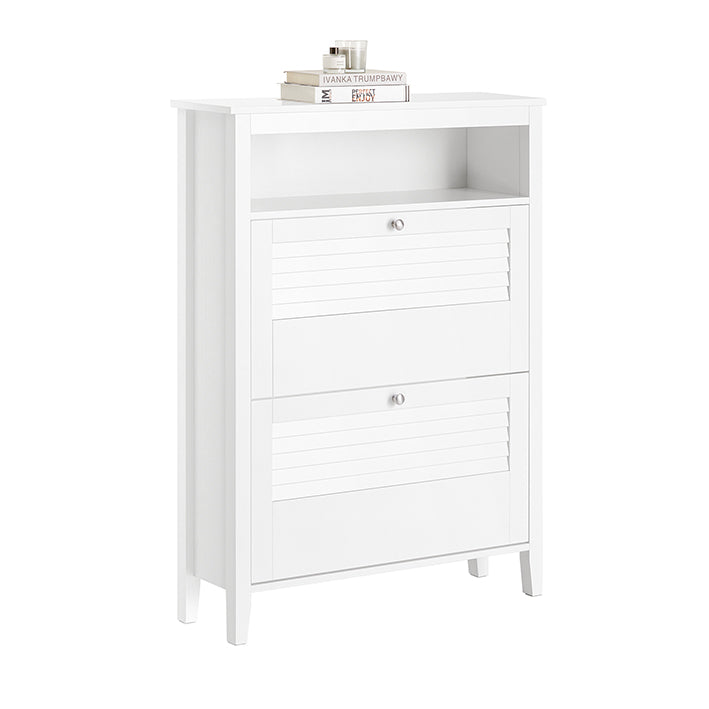 Schoenenkast - Opbergruimte in de hal - Schoenenorganizer - MDF en PB - 80 cm x 108 cm x 25 cm - Lichtgewicht - Eenvoudige montage