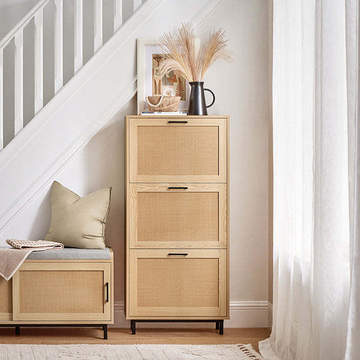 Schoenenkast - Halorganisator - Schoenenopberger - MDF(PDF) - PVC Rotan - Metaal - 60cm x 127cm x 24cm