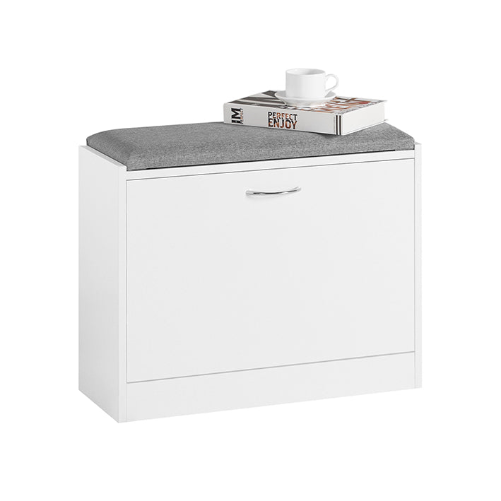 Schoenenbank met opbergruimte - Schoenenkantelaar - Schoenenrek - Ruimtebesparend ontwerp - Comfortabele zitplaatsen - Krasbestendige rubberen voeten - 60 cm x 47 cm x 24 cm