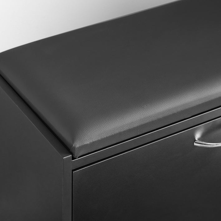 Schoenenbank met opbergruimte - Schoenenkantelaar - Schoenenrek - Gevoerde zitting - Ruimtebesparend - Veilige standaard - 60 cm x 47 cm x 30 cm
