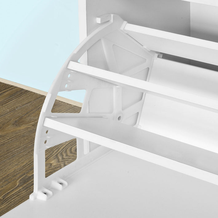 Schoenenbank met schoenenrek - Schoenenkantelaar - Schoenenkast - Gewatteerde zitting - Ruimtebesparend - Rubberen voetjes voor stabiliteit - B60 x D30 x H48 cm