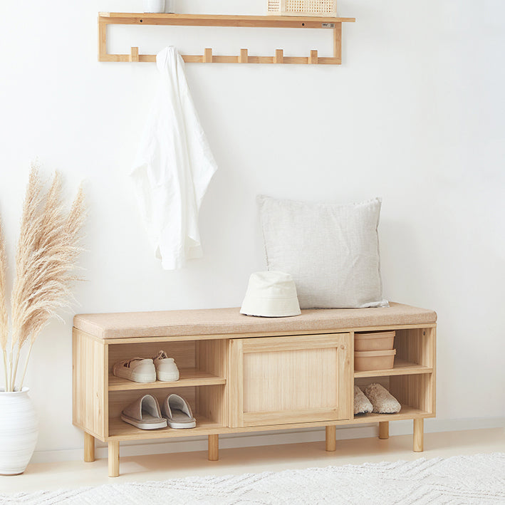 Schoenenkast met Bank - Schoenenorganizer - Schoenenrek - Bamboemateriaal - 121 cm x 49 cm x 35 cm