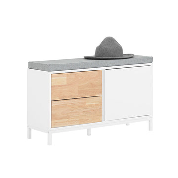 Schoenenbank - Opbergbank - Halorganisator - Comfortabele zitplaatsen - MDF, Hout & Metaal - 80x51x30cm