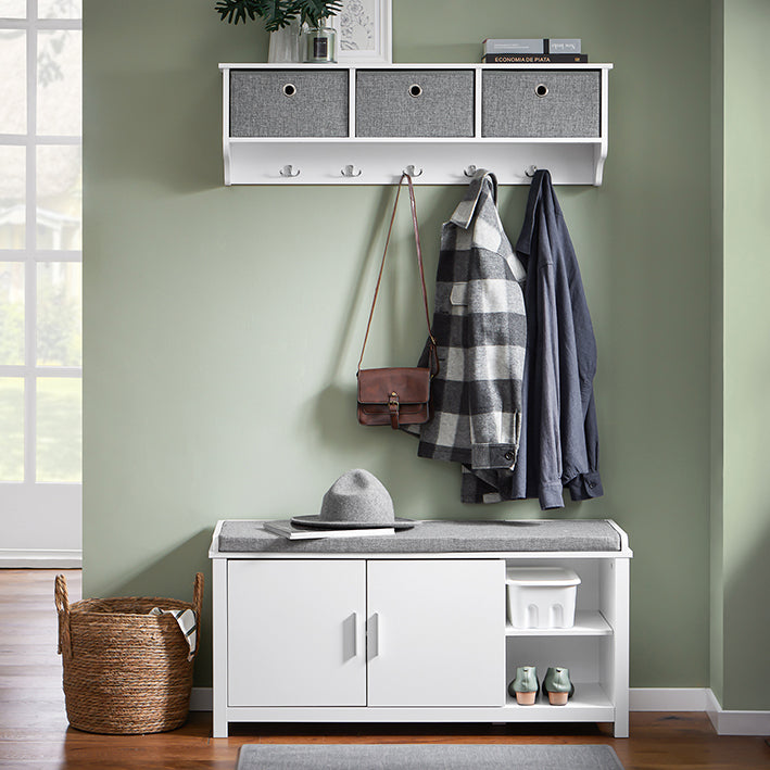 Schoenenopbergbank - Schoenenrek - Organizer - Comfortabel kussen - 110x45x40cm