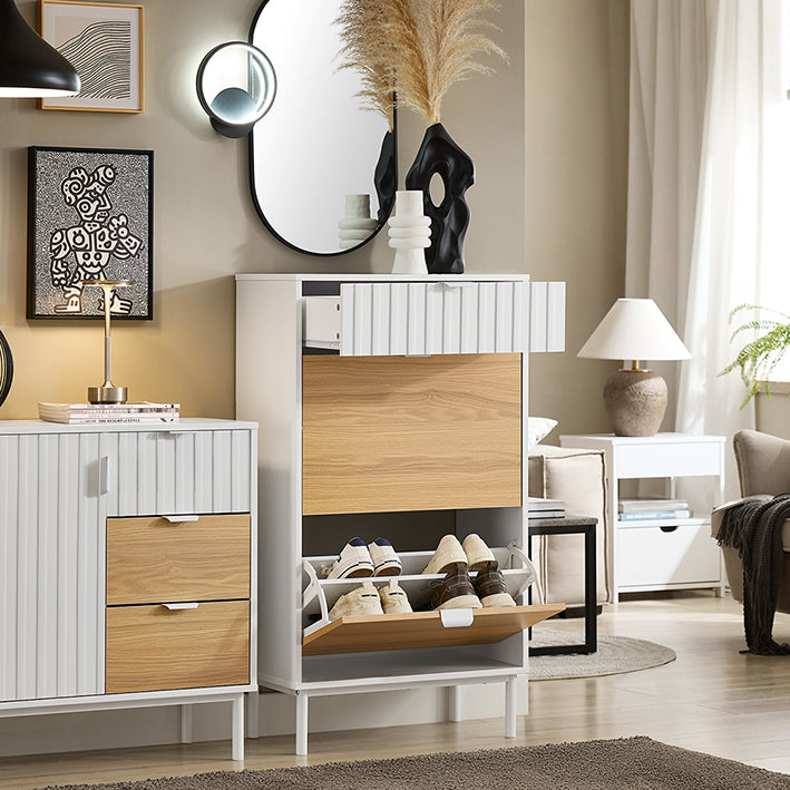 Schoenenopbergkast - Schoenenorganizer - Schoenenrek - MDF & Metaal Stabiliteit - 60x110x35cm