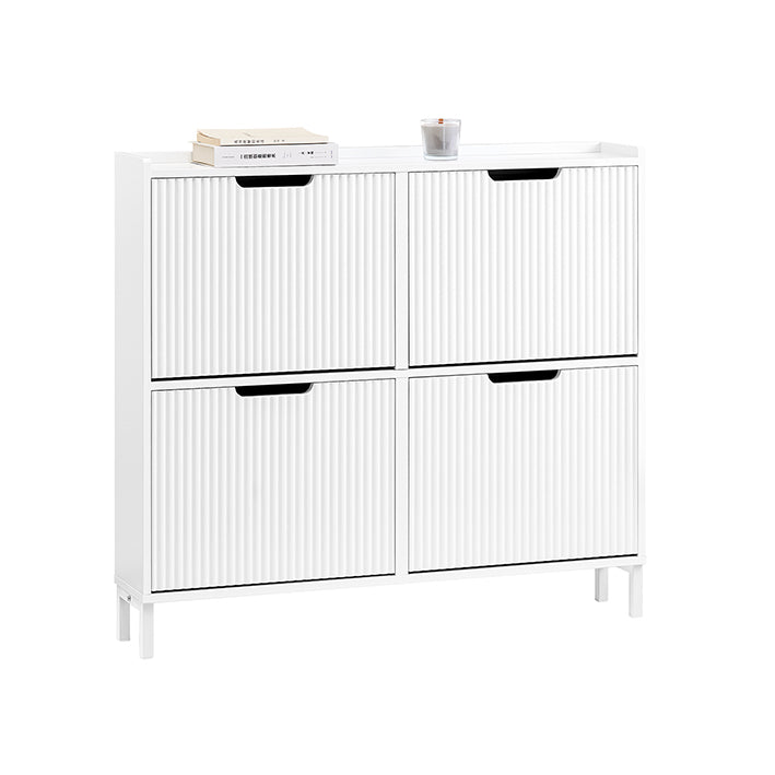 Ruimtebesparende Schoenenkast - Schoenenorganizer - Opbergmeubel - MDF & Metaal - Compact en Stevig - 100x91x19cm