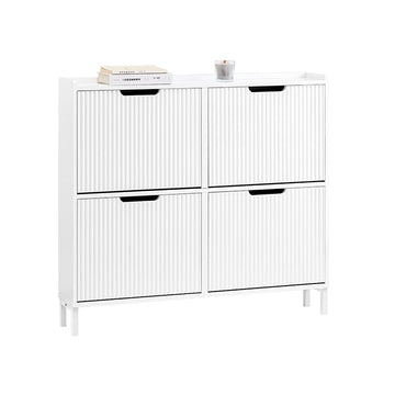 Ruimtebesparende Schoenenkast - Schoenenorganizer - Opbergmeubel - MDF & Metaal - Compact en Stevig - 100x91x19cm