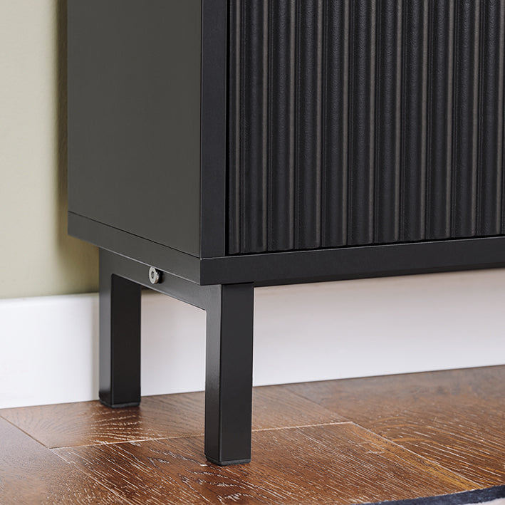 Opvouwbare Schoenenorganizer - Schoenenkast - Opbergeenheid - Stabiele constructie - 50x90x19cm, houdt 12 kg, MDF en metaal, zwart