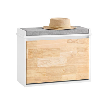Ingang Schoenenkast - Schoenenorganizer - Schoenenopberger - Comfort Zitplaats - MDF & Rubberhout - 61x47x26cm