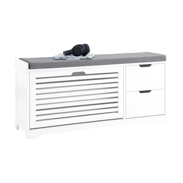 Schoenenopbergbank - Schoenenkast - Halorganisator - Ruimtebesparend ontwerp - 110x52x30cm - Comfortzitplaats met kussen