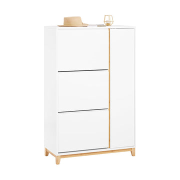 Schoenenkast met 3 compartimenten - Opbergorganisator - Schoenenrek - Stofvrije toegang - 59 cm x 115 cm x 40 cm