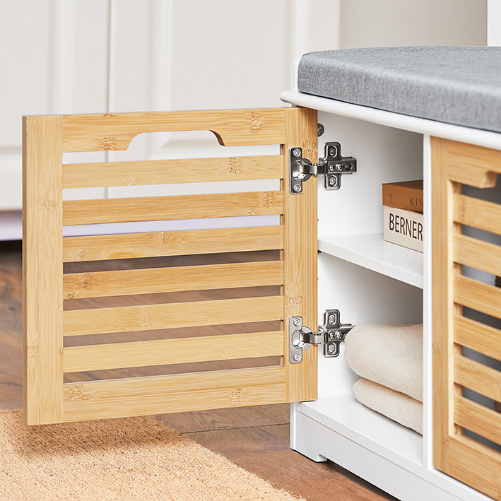Schoenenrek met Zitkussen - Schoenenorganizer - Opbergkast - MDF, PB - Ruimtebesparend - 71cm x 43cm x 35cm