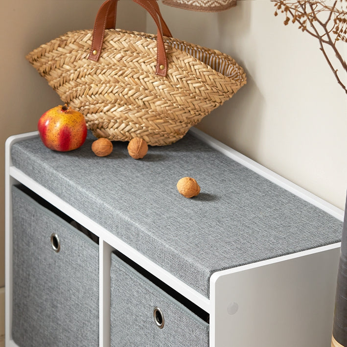 schoenenopbergbank - zittende ladekast - entree-organizer - verwijderbare manden - comfortabel kussen - ruimtebesparend - 68 cm x 45 cm x 32 cm