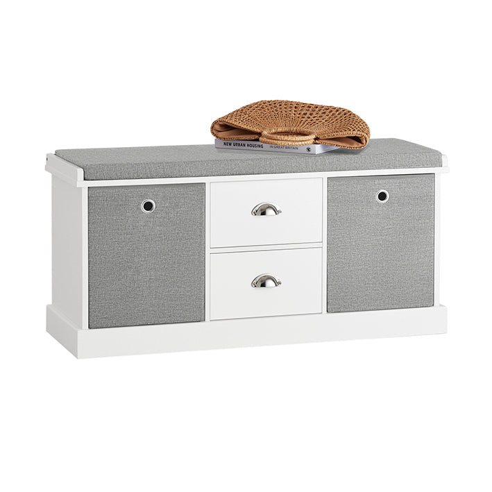 Schoenenopbergbank - Halorganisator - Schoenenrek - Comfortabele zitplaatsen - Verwijderbare manden - Duurzame MDF-constructie - 100 cm x 50 cm x 35 cm