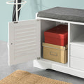 Schoenenopbergbank - Ingangsbank - Schoenenorganisator - Gedempte zitting - Ademende lamellendeuren - 105 cm x 49 cm x 37 cm