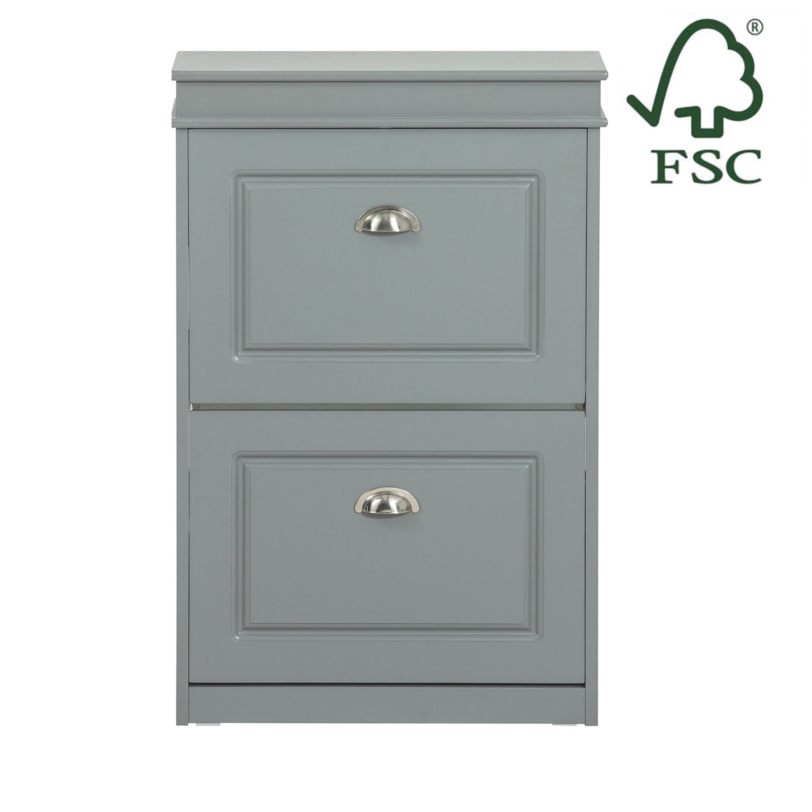 Schoenenkast met 2 kleppen - Schoenenkantelaar - Schoenenorganizer - FSC-gecertificeerd - Aan de muur te bevestigen - 100% recyclebare verpakking - 53 cm x 82 cm x 24 cm