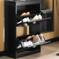 Schoenenkast met 2 kleppen - Schoenenkantelaar - Schoenenorganizer - Stevige constructie - Kan aan de muur worden bevestigd - Ruimtebesparend ontwerp - 53 cm x 82 cm x 24 cm