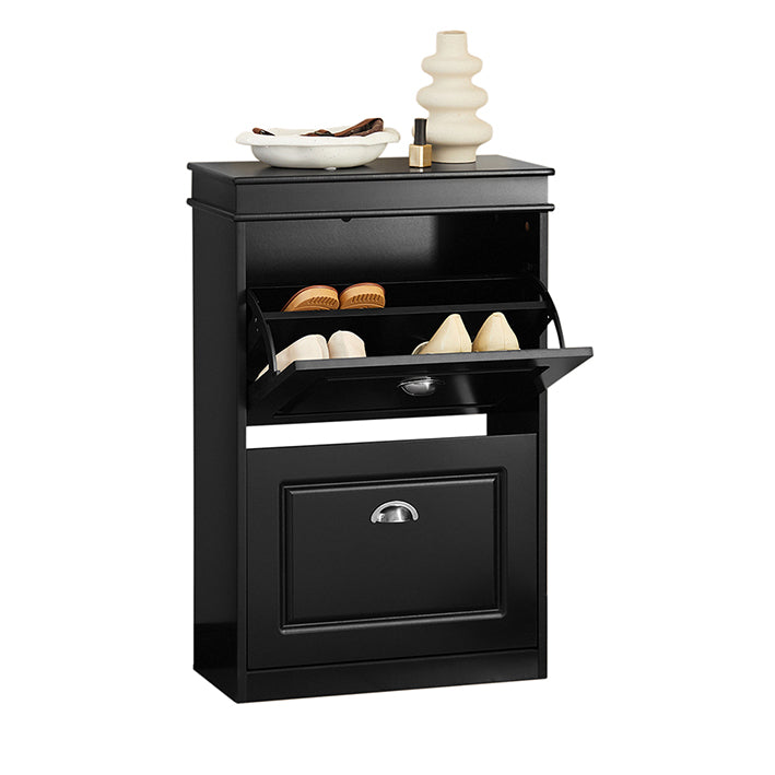 Schoenenkast met 2 kleppen - Schoenenkantelaar - Schoenenorganizer - Stevige constructie - Kan aan de muur worden bevestigd - Ruimtebesparend ontwerp - 53 cm x 82 cm x 24 cm