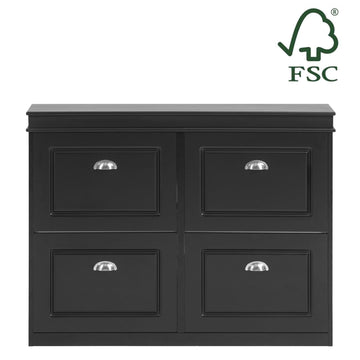 Schoenenkast - Schoenenopbergorganisator - Schoenenkast - FSC-gecertificeerd - Stevig en veilig - Aan de muur te bevestigen - 105 cm x 82 cm x 24 cm - Zwart