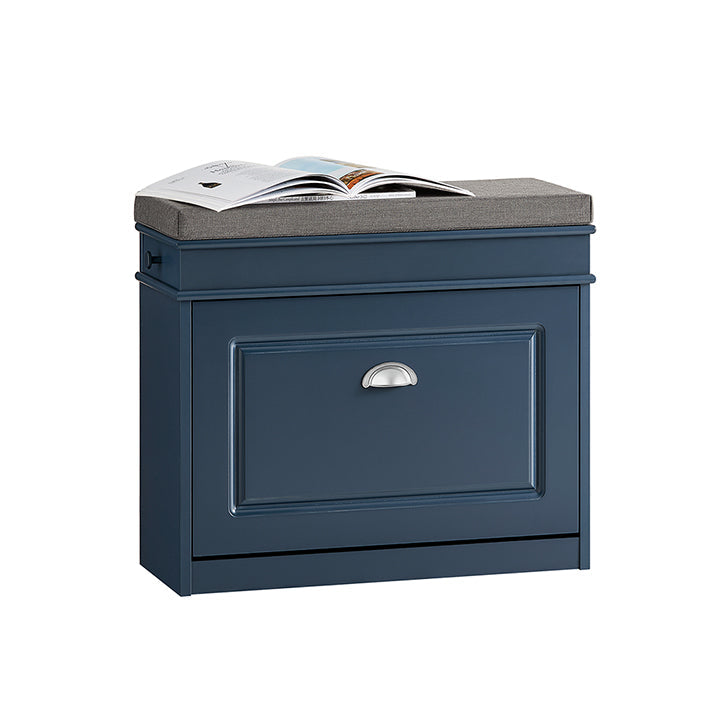 Schoenenopbergbank - Ingangsorganizer - Blauwe MDF Schoenenkast - Inclusief zitkussen - Ruimtebesparend 60x52x24cm