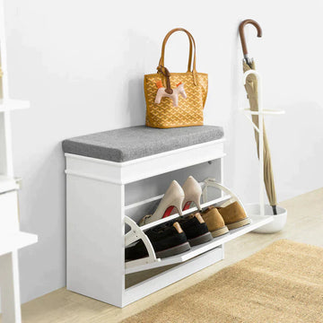 Gangschoen - Bench Shoe - Rack Shoe - Kast met Flip - lade en zitkussen - 60x24x51cm