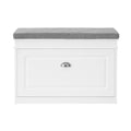 Schoenenkastbank met klep - Schoenenkantelaar - Schoenenopbergorganisator - FSC-gecertificeerd - 100% recyclebare verpakking - Comfortabel zitkussen - 75 cm x 51 cm x 24 cm