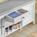 Schoenenopbergbank - Ingangsbank - Schoenenorganizer - Ruimtebesparend ontwerp - Dubbele deur - Dubbele plank - Comfortabele zitplaatsen - 107 cm x 50 cm x 35 cm